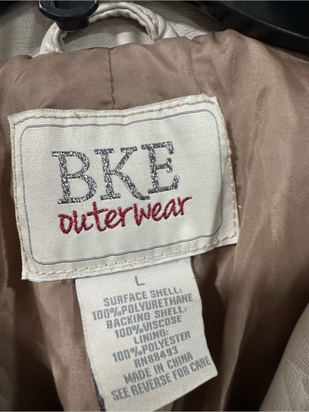 BKE Taupe Leather Moto Jacket - Picture 3 of 4